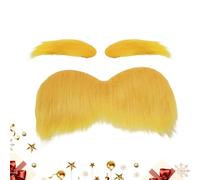 Bigote Rubio,Accesorios para Fotos Autoadhesivos Divertidos Amarillos | Disfraz De Bigote Navideño | Para Fiestas De Vacaciones Suministros Eventos De Otoño Cosplay Maquillaje Escenario Festival Jardí