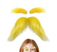 Bigote Rubio,Divertidos Suministros Autoadhesivos Amarillos para Fiestas - Barba Falsa de Navidad | Para Viajes Hogueras Eventos Fiesta de Halloween Actuación en Escenario Festival Vacaciones Jardín