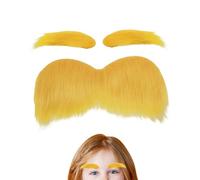Bigote Rubio - Divertidos Suministros Autoadhesivos Amarillos para Fiestas | Bigote Falso De Navidad,Para Viajes Hogueras Eventos Fiesta de Halloween Actuación en Escenario Festival Vacaciones Jardín