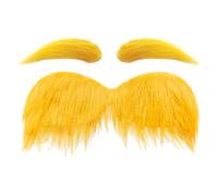 Bigote Y Cejas Amarillos, Accesorios De Cosplay Falsos De Halloween para Adultos, Hombres Mujeres, Conjunto De Cejas De Barba Bigote De Fiesta Novedoso, Accesorios De Disfraces Divertidos para SES