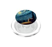 Bigotes y Noches estrelladas: Gato en la Pintura de Van Gogh PopSockets PopGrip para MagSafe