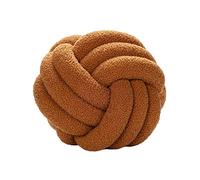 Bigougem Almohada de Bola de Nudo, Almohada de Bolas anudadas Ultra Suave compañerismo Decorativo Tejido a Mano Bola Anudada de Terciopelo cojín de Terciopelo, cojín de Nudos, Almohada de sofá Marrón