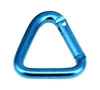 Bigougem Mosquetón de escalada resistente al desgaste senderismo triángulo mosquetón hebilla bloqueo automático para acampar azul claro