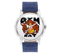 BIGOWL Reloj de pulsera analógico para hombre y niño, con cita motivacional, reloj de pulsera analógico de cuarzo único, correa de piel, color azul, azul, Correa