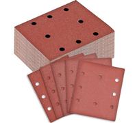 BIGP 100 Piezas Hojas de Lija Papel de Lija Rectangular, Lijas para Lijadora, grano 40/60/80/120/240, 8 agujeros, para lijadora orbital, ideal para lijar/pulir/madera (115x145mm)