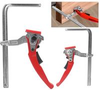 BIGP 2 Pieza Abrazaderas de carril, Abrazaderas de Mesa con Mango de Palanca, Abrazadera de Barra de Liberación Rápida con Capacidad de 160mm y Profundidad de Garganta de 60mm para Lijar, Cortar