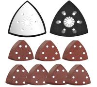 BIGP 2 placas de lija triangulares, multiherramienta de 93 mm, con 70 lijadoras triangulares, 10 hojas cada una, 60, 80, 120, 180, 240, 320, 400, para triángulos de lijado