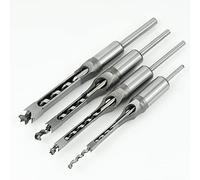 BIGP Brocas de agujero cuadrado, Juego de 4 brocas cuadradas para madera para agujeros cuadrados, 1/4", 5/16", 3/8", 1/2", herramienta de trabajo para madera