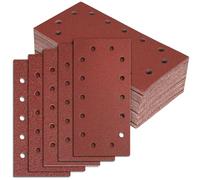 BIGP Juego de 50 hojas de lija (230 x 115 mm) - Hojas de lija con velcro para lijadora orbital con 14 agujeros - grano K40/K60/K80/K120/K240 (10 hojas cada uno) (Grano Mixto)