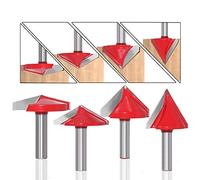 BIGP Juego de 6 Fresas para ranuras en V con Vástago de 8 mm, 60° 90° 120° Fabricación de madera en 3D Enrutador CNC de acero de tungsteno Grabado Sharp V Groove Bit End Mill