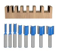 BIGP Juego de 8 brocas rectas de 8 mm, doble flauta recta para herramientas de carpintería, 5 mm, 6 mm, 8 mm, 10 mm, 12 mm, 14 mm, 18 mm, 20 mm