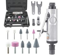 BIGP Kit de amoladora de aire, Juego de lijadoras de aire comprimido, lijadora neumática recta, lijadora recta con 10 lápices de lijado para lijar, pulir, grabar y desbarbar