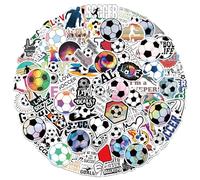 Bigqin 100 PCS Pegatinas de Fútbol Impermeables, Copa Mundial de Futbol Pegatinas de Vinilo para Botellas de Agua, Equipaje, Monopatín, Ordenador, Taza para Álbum de Recortes, Regalos de Fútbol