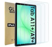 Bigqin 3 Piezas Protector Pantalla Compatible Con Galaxy Tab A11 Plus A9 Plus, 2.5D No Bubble HD Anti-Huella Cristal Vidrio Templado Compatible con Galaxy Tab A9 Plus A11 Plus