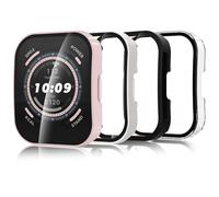 Bigqin 4 Piezas Funda Compatible con Amazfit Bip 5, Protector de Pantalla Compatible con Amazfit Bip 5- Transparent/Negro/Plata luz de Las Estrellas/Rosa