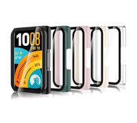 Bigqin 5 Piezas Protector de Pantalla Compatible con Huawei Band 11 Pro, con Vidrio Templado, Cubierta Completa, Antiarañazos, Funda Protector Rosa/Negro/Verde/Transparente/Blanco