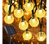 Bigqin Cadena de Luz Solar con 50 LED Globos, 7M Guirnaldas Luminosas de Exterior, 8 Modos de Iluminación, IP65 Impermeable Resistente a la Intemperie para Jardín Balcón Fiesta Boda Navidad Año Nuevo
