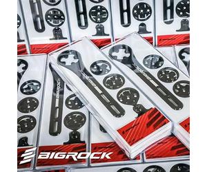 BIGROCK - Soporte Aero GPS para Manillar Plano, Integrado, Compatible con Garmin, Coospo, Bryton, Wahoo, GPS 1/4 Giro... Y Soporte para cámaras y focos Frontales