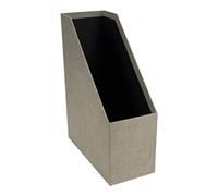 Bigso Box of Sweden Archivador vertical para periódicos, revistas o actas - Práctica caja clasificadora de tablero de fibras y papel con aspecto de lino - Revistero archivador rígido y con asa - beige