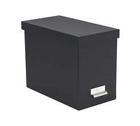 Bigso Box of Sweden Caja archivadora con tapa - Elegante organizador de documentos con 8 carpetas colgantes - Caja clasificadora de tablero de fibras y papel - gris oscuro