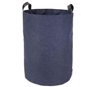 Bigso Box of Sweden Cesto de tela para ropa, juguetes, etc. - Cubo de almacenaje con dos asas - Cubo para la ropa sucia grande, de poliéster y cartón con aspecto de lino - azul