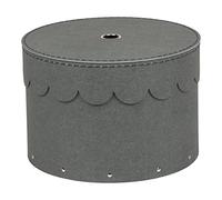 Bigso Box of Sweden Juego de 2 Cajas Redondas con Tapa - Cajas Organizadoras para Ropa, Juguetes, etc. - Cajas de Almacenaje Decorativas de Tablero de Fibras y Papel - Gris