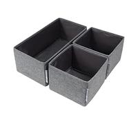 Bigso Box of Sweden Juego de 3 cajas de tela - Organizadores de cajones para la cómoda - Set organizador de ropa interior con dos cajas pequeñas y una grande - gris