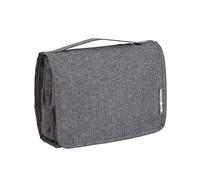 Bigso Box of Sweden Neceser colgante - Bolsa de aseo con gancho y varios compartimentos - Neceser organizador de viaje fabricado con poliéster - gris