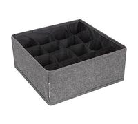 Bigso Box of Sweden Organizador de cajones grande - Caja de tela con 16 compartimentos - Práctica caja con compartimentos para la cómoda o la habitación - Ideal para objetos pequeños - gris