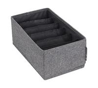 Bigso Box of Sweden Organizador de cajones pequeño - Caja de tela con 6 compartimentos - Práctica caja con compartimentos para la cómoda o la habitación - Ideal para objetos pequeños - gris