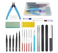 Bigstone Kit de 26 herramientas de modelo, herramientas de construcción para pasatiempos, modelador, herramientas básicas de bricolaje para coches, aviones, edificios, robots, modelos de plástico