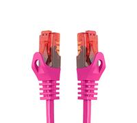 BIGtec - Cable de Red Gigabit Ethernet (2 Conectores RJ45, Cat. 5e, Cable de par Trenzado UTP, 1000 Mbit/s, para conmutadores, Conexiones DSL, Paneles de Conexiones, routers, modems, WAP) 3m - Pink