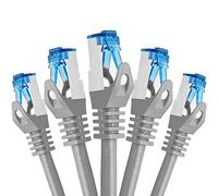 BIGtec Cable Ethernet CAT 7 5 piezas - 0,25m Cable de Red Ethernet gris cable de conexión Cable LAN RJ45 CAT7 Cable patch 25 centimetro