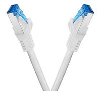 BIGtec Cable Ethernet CAT 7 Cable de Red 0,5m - 2 piezas - LAN de Conexion RJ45 Conector Gigabit POE blanco 0,5 metros compatible Playstation PS4 PS5 xBox Switch Smat TV Box Router PC Laptop NAS
