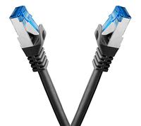 BIGtec Cable Ethernet CAT 7 Cable de Red 1m - 2 piezas - LAN de Conexion RJ45 Conector Gigabit POE negro 1 metros compatible Playstation PS4 PS5 xBox Switch Smat TV Box Router PC Laptop NAS