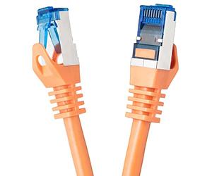 BIGtec Cable Ethernet CAT 7 Cable de Red 1m LAN de Conexion RJ45 Conector Gigabit POE naranja 1 metros compatible Playstation PS4 PS5 xBox Switch Smat TV Box Router PC Laptop NAS