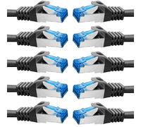 BIGtec Cable Ethernet CAT 7 Cable de Red 2m - 10 piezas - LAN de Conexion RJ45 Conector Gigabit POE negro 2 metros compatible Playstation PS4 PS5 xBox Switch Smat TV Box Router PC Laptop NAS