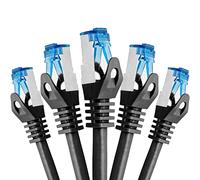 BIGtec Cable Ethernet CAT 7 Cable de Red 2m - 5 piezas - LAN de Conexion RJ45 Conector Gigabit POE negro 2 metros compatible Playstation PS4 PS5 xBox Switch Smat TV Box Router PC Laptop NAS