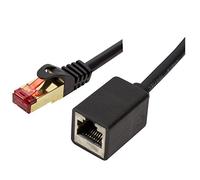 BIGtec Premium CAT.5e Extensión Ethernet LAN Cable de Red Blindado Dorado (Cat 5e, FTP, 1000 Mbit/s) Con Conector RJ45 y Acoplamiento [0,50m - Oro-Negro]