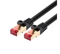 BIGtec Premium Gigabit Ethernet LAN cable de conexión cable de red - doble blindaje - chapado en oro [1m - oro-negro]