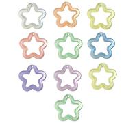 BIGULA 10 dijes de estrella hueca con conector de estrella brillante para aretes, llaveros, collares, joyería, 10 unidades
