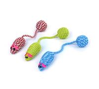 BIGULA 3 piezas de juguete interactivo falso para mascotas, juguete tejido de cola de ratón, chirriante, juguete de sonido, resistente al desgarro