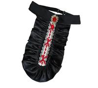 BIGULA Collar falso medieval para mujer, estilo victoriano, colonial, jabot, con volantes, satén, cristal, desmontable, corbata para disfraz de Halloween, collar gótico, B, Talla única