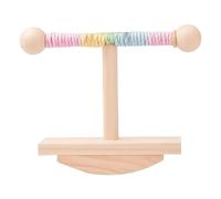 BIGULA Columpio de madera natural para entrenamiento de pájaros, enriquecimiento de inteligencia para estimulación mental, equilibrios, ejercicio, durabilidad, perchas de madera para conures y