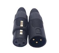 BIGULA Conector de cable XLR macho/hembra de 3 pines multiuso, 3 polos, conector XLR para micrófono, adaptador de conector de micrófono de alta conductividad