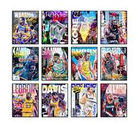 BigWig Prints Juego de 12 pósteres de baloncesto (sin marco, 20,3 x 25,4 cm), diseño de Steph Curry, Kobe Bryant, Kevin Durant, LeBron, Warriors, Lakers