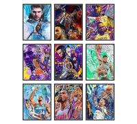 BigWig Prints Juego de 9 pósteres de baloncesto para habitación de niños, arte de la NBA, Kobe Bryant, Lebron James, Steph Curry, Kawhi Leonard, sin marco, 20,3 x 25,4 cm
