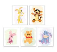 BigWig Prints Winnie The Pooh - Lote de 5 impresiones de acuarelas, diseño de lechón de tigre