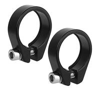 Bigxin 2Pcs Abrazadera Sillin Bicicleta Abrazadera de Bicicleta, Cierres de Sillín Abrazadera de Tija de Sillín, Abrazadera Sillin 31.8 de Aleación de Aluminio para Tija de 27.2 mm (Negro)