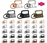 Bigxin 30 piezas de cordón en blanco, colgante de cierre de pinza con llavero, alicates para herramientas de fabricación de cintas de bricolaje para correas de 32 mm de ancho (5 colores)